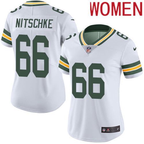 Women Green Bay Packers #66 Ray Nitschke White Nike Vapor Limited NFL Jersey